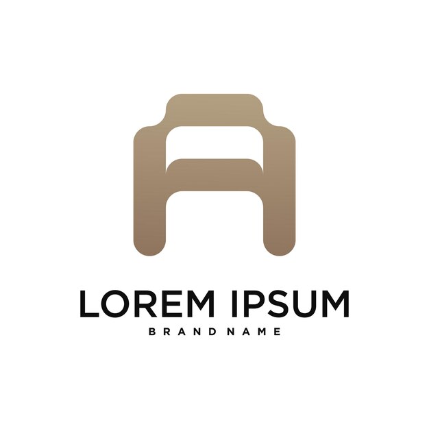 Letra inicial Un logotipo diseño conceptual abstracto Vector premium
