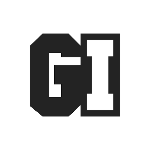 Letra inicial del logotipo GI Diseño de la plantilla del logotipio GI