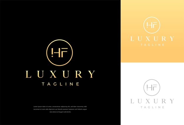 Letra inicial Logotipo HF Logotipo empresarial mínimo Letra creativa y minimalista Icono de diseño del logotipo HF