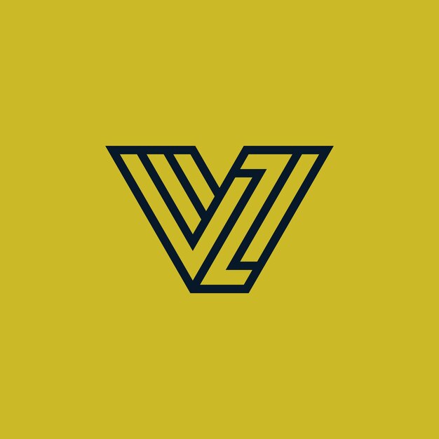 Letra inicial logotipo del monograma VZ o ZV
