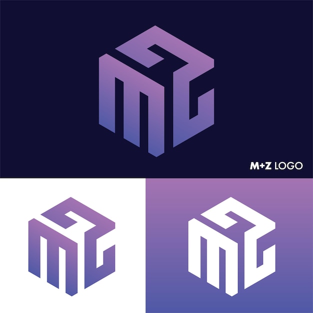 La letra inicial del logotipo MZ o la plantilla vectorial de diseño del logotipo ZM