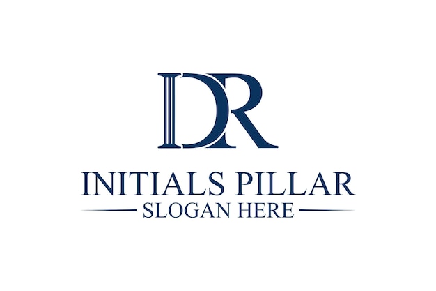 Letra inicial del logotipo del pilar legal vector premium dr