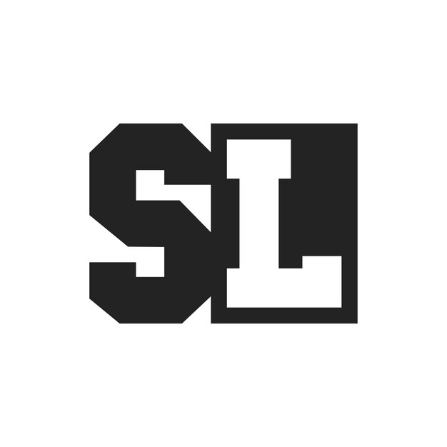 La letra inicial del logotipo SL Diseño de la plantilla del logotipio SL