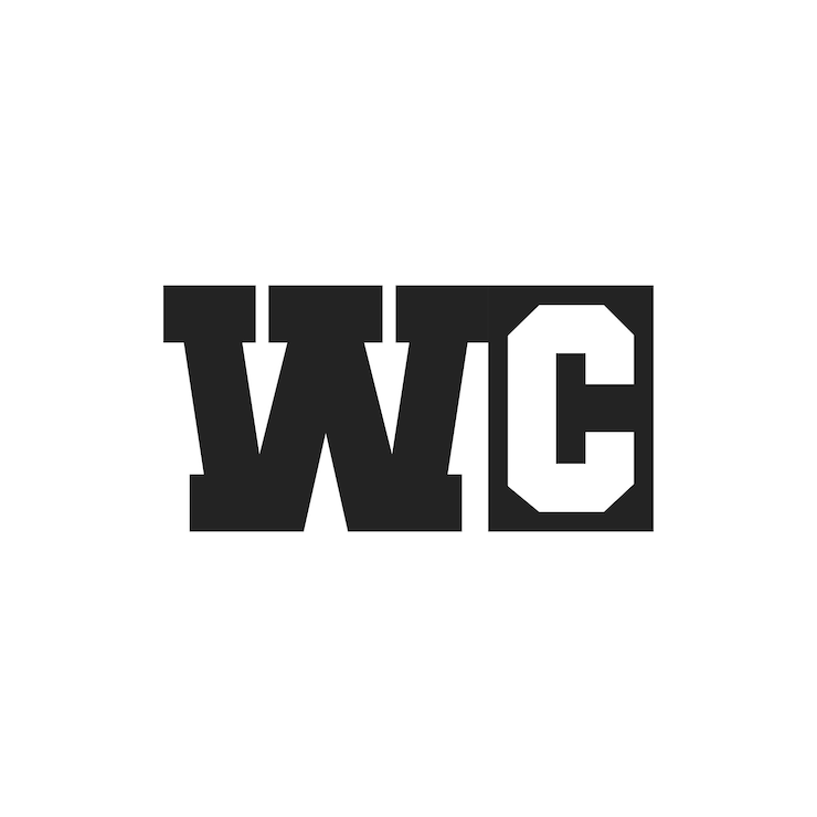 Vector la letra inicial del logotipo wc diseño de la plantilla del logotipio wc