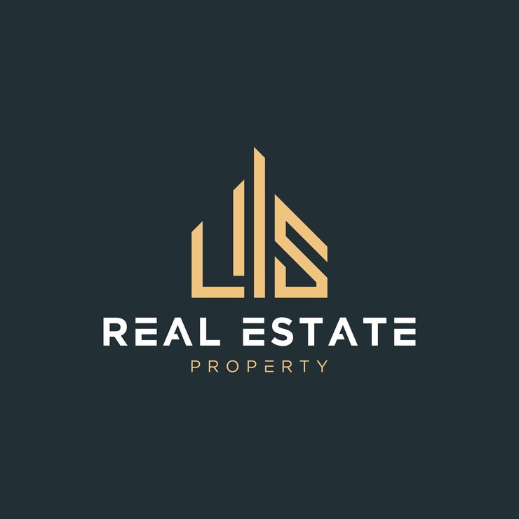 Vector letra inicial ls bienes raíces agente inmobiliario construcción de propiedades casa construcción o remodelación de viviendas