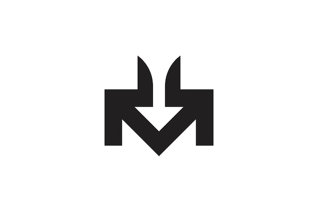 letra inicial m flecha vector del logotipo plantilla de diseño moderno