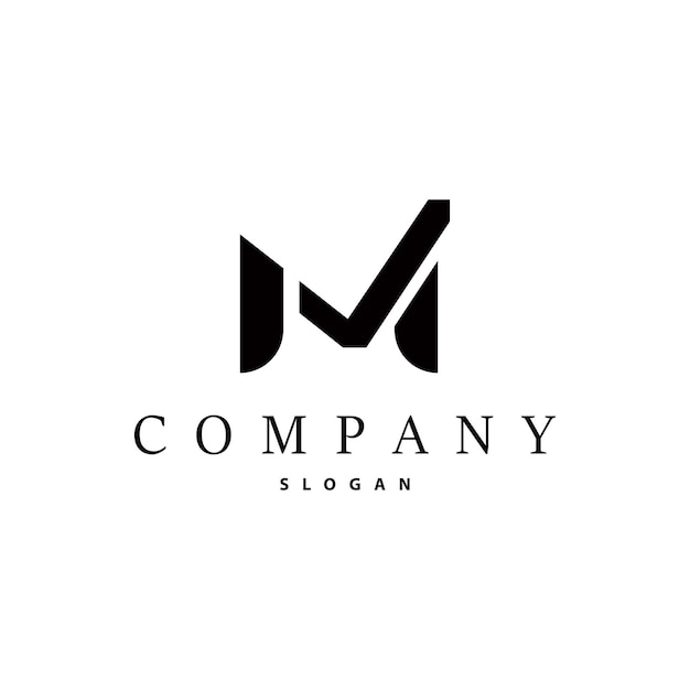 La letra inicial M El logotipo minimalista El logotipo simple El vector El emblema de la identidad corporativa El diseño de símbolos modernos, lujosos y elegantes