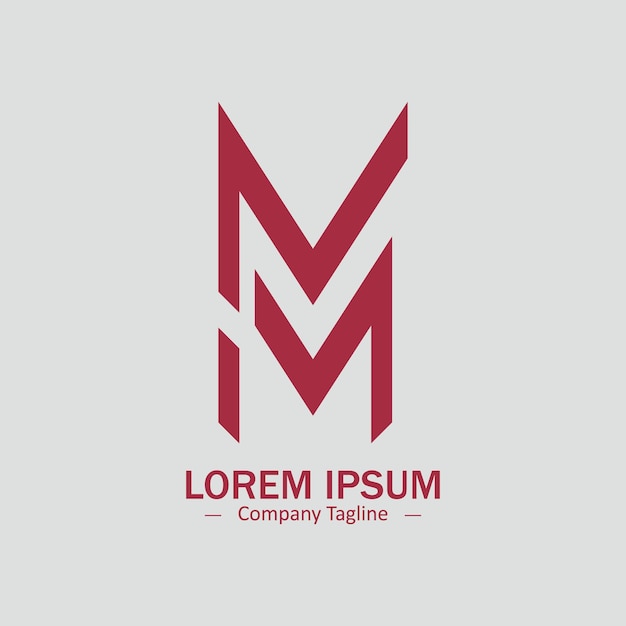 La letra inicial m o el logotipo mm, el ícono de la letra M mínima sobre fondo blanco
