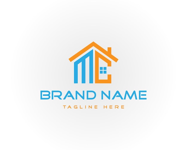 La letra inicial MC es la plantilla vectorial de diseño del logotipo de la casa inmobiliaria