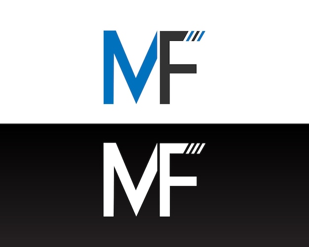 Letra inicial MF logotipo icono diseño vinculado monograma plantilla vectorial