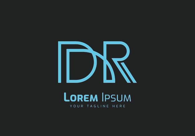 y la letra inicial mínima D R o el logotipo DR