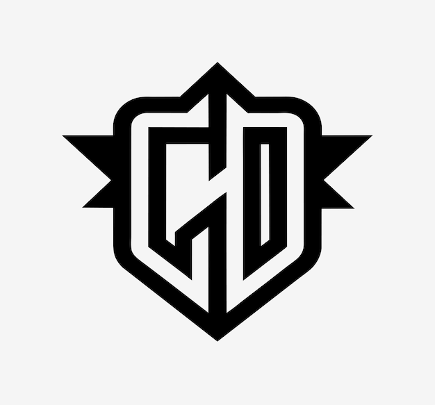 La letra inicial en minúscula co, el círculo unido, el logotipo redondeado con gradiente de sombra, color blanco sobre fondo negro