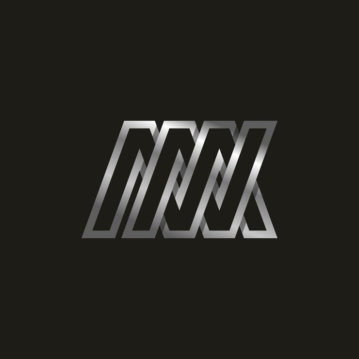 Vector letra inicial mn o nm logo monograma logo letra m con combinación n plantilla de diseño de logotipo