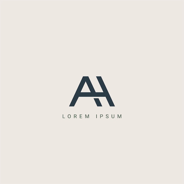 La letra inicial moderna AH HA o el vector de plantilla de diseño del icono del logotipo AH Icon de alfabeto basado en inicial