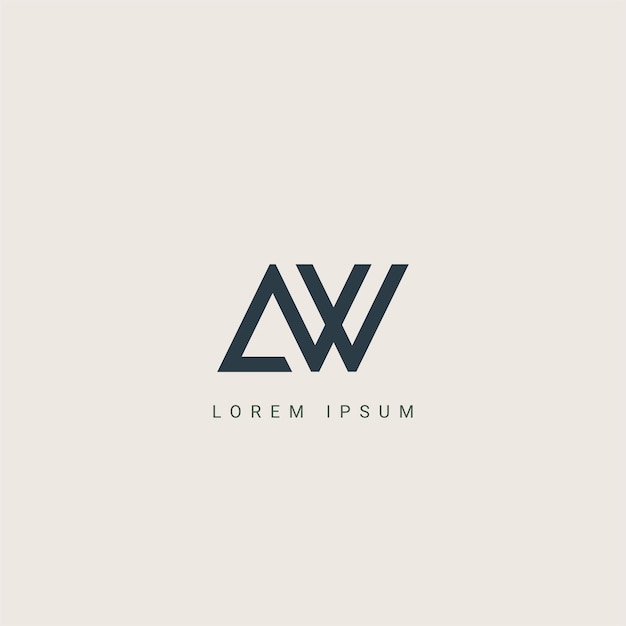 La letra inicial moderna AW WA o el icono del logotipo AW Vector de plantilla de diseño Icon de alfabeto basado en inicial