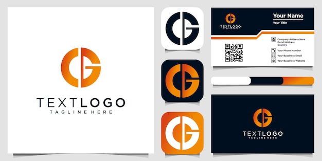 Vector letra inicial moderna c y g logo icono y diseño de tarjeta de visita