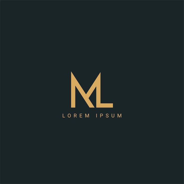 Vector la letra inicial moderna ml lm o el vector de plantilla de diseño del icono del logotipo ml icono basado en el alfabeto inicial