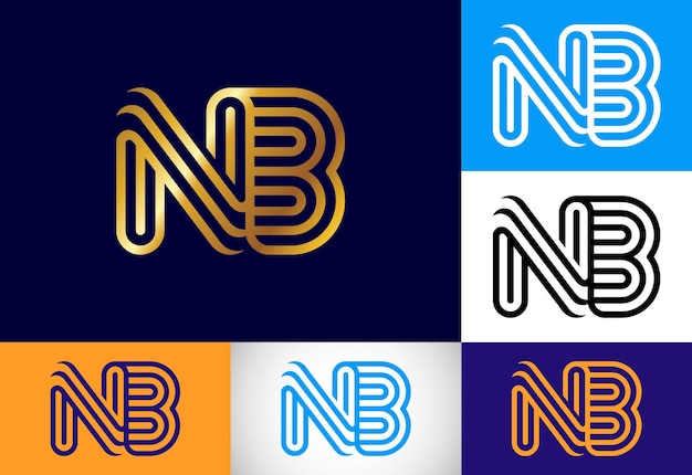 Letra inicial del monograma NB Logo Design Vector Graphic Alphabet Symbol para empresas corporativas