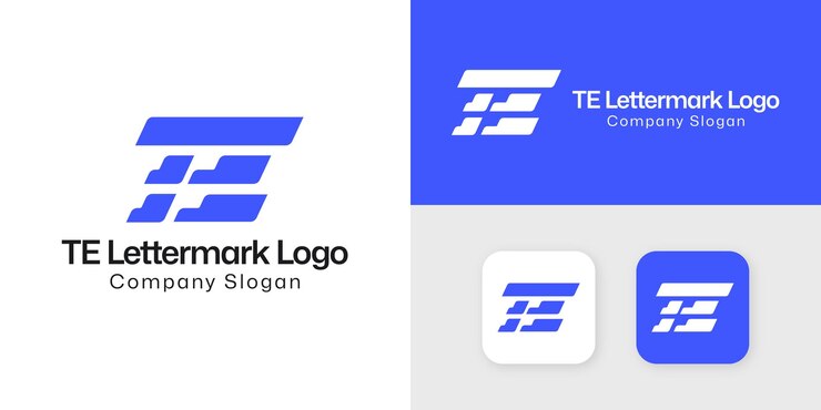 Letra inicial de monograma T y E concepto de tecnología creativa plantilla de diseño de logotipo