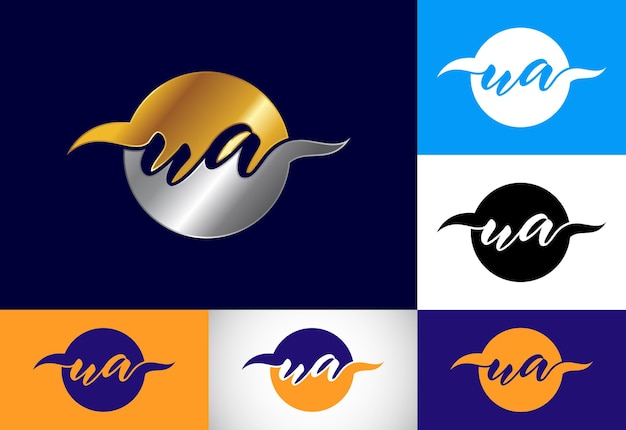 Letra inicial del monograma UA Logo Design Vector Graphic Alphabet Symbol para empresas corporativas