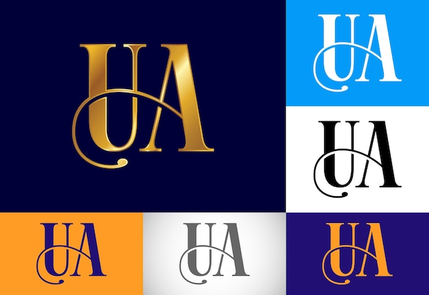 Letra inicial del monograma ua logo design vector graphic alphabet symbol para empresas corporativas