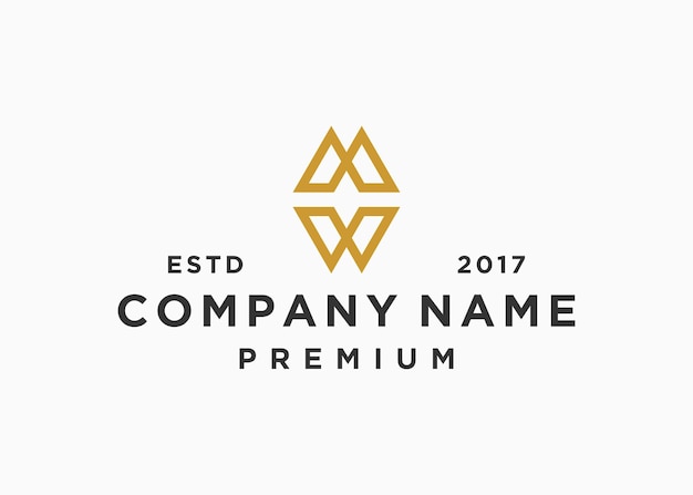 letra inicial mw o plantilla de ilustración vectorial de diseño de logotipo wm