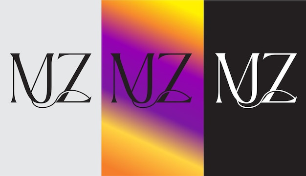 Letra inicial MZ logo diseño creativo moderno símbolo icono monograma