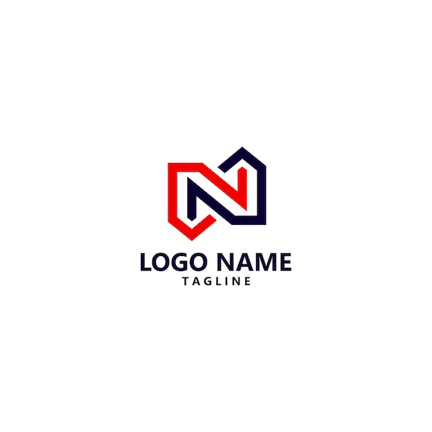 letra inicial N flecha hacia arriba hacia abajo vector de diseño del logotipo