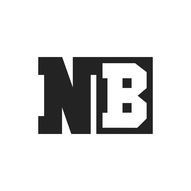 Letra inicial NB Diseño del logotipo plantilla NB Logotipo