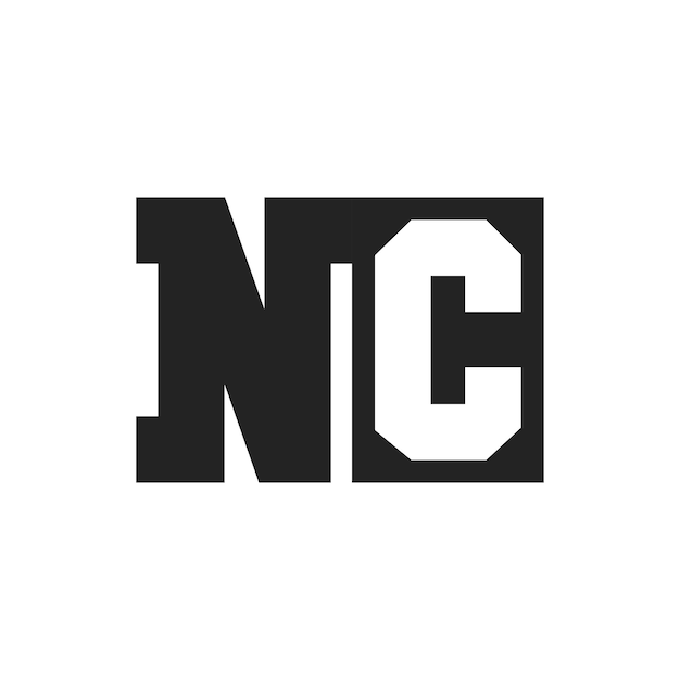 La letra inicial NC Diseño de logotipo plantilla NC Logotipo