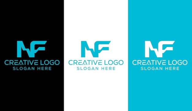 Letra inicial NF Logo Design Monogram Creative Modern Sign Symbol Icon