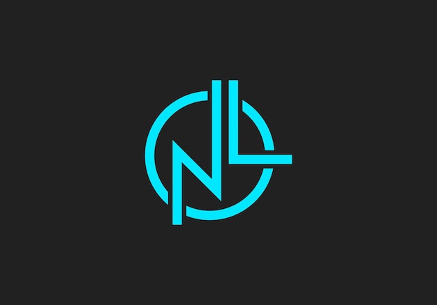 letra inicial NL o LN logotipo mínimo abstracto y lineal icono vectorial NLO