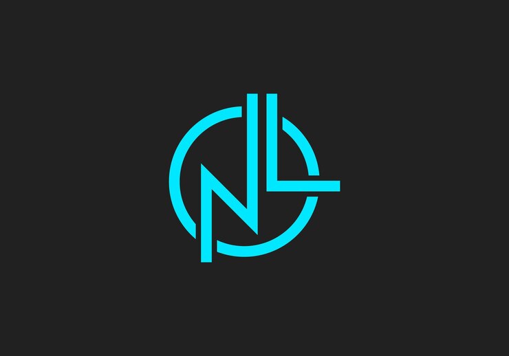 Vector letra inicial nl o ln logotipo mínimo abstracto y lineal icono vectorial nlo