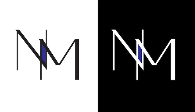 Letra inicial NM logo diseño creativo moderno símbolo icono monograma