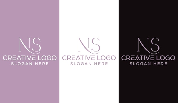 Letra inicial NS Logo Design Monogram Creative Modern Sign Symbol Icon