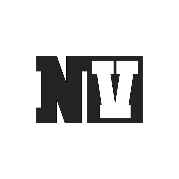 La letra inicial NV Logo Diseño de plantilla NV Logo