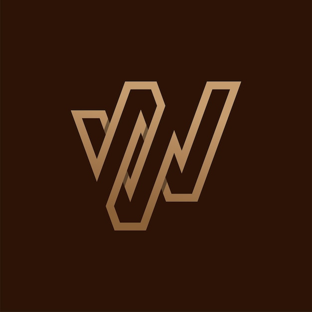 Letra inicial NV o VN Logo Monograma La letra N del logotipo con la combinación de la letra N con la V