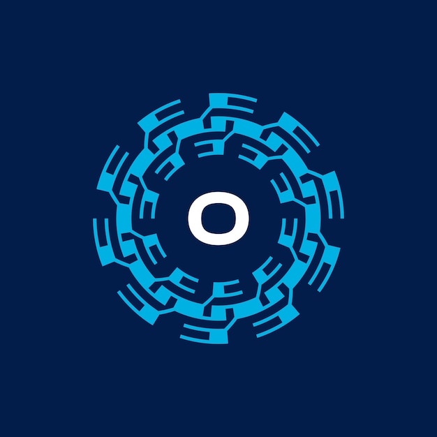 La letra inicial O es el logotipo del marco de círculo ornamental.