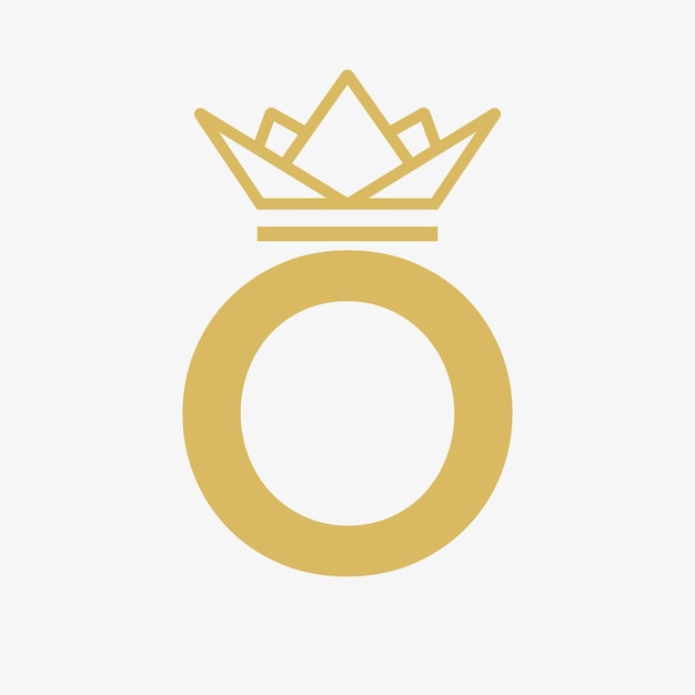 La letra inicial O Logo de la corona Logo de la Corona para la belleza Estrella de la moda Signo de lujo elegante