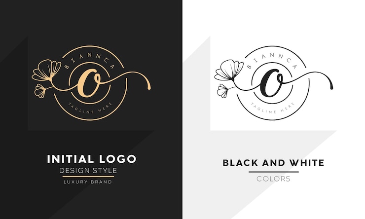 Vector letra inicial o logo flor escritura a mano logo diseño vector logo para mujeres salón de belleza masaje cosmético o marca spa