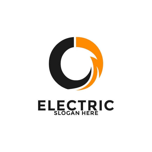 La letra inicial O con el logotipo de Lightning Bolt Diseño vectorial plantilla de logotipo eléctrico