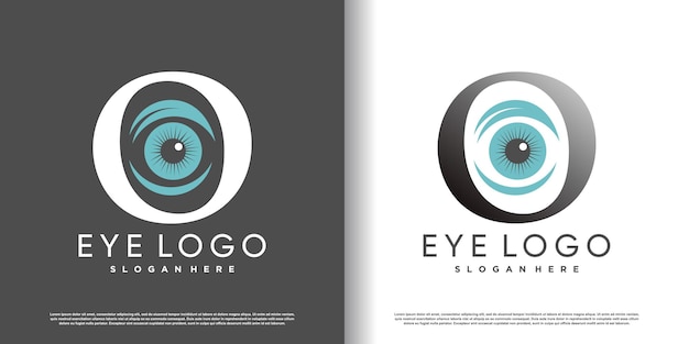 letra inicial o plantilla de diseño de logotipo con concepto de ojo vector premium