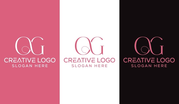 Letra inicial OG Diseño de logotipo Monograma Creativo Moderno Signo Símbolo Icono