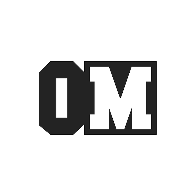 La letra inicial OM Diseño de logotipo plantilla OM Logotipo