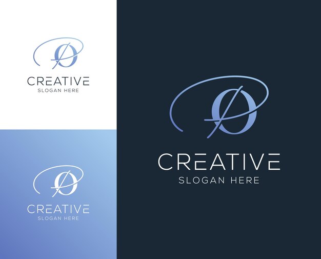La letra inicial OP Ilustración vectorial del diseño del logotipo de la PO
