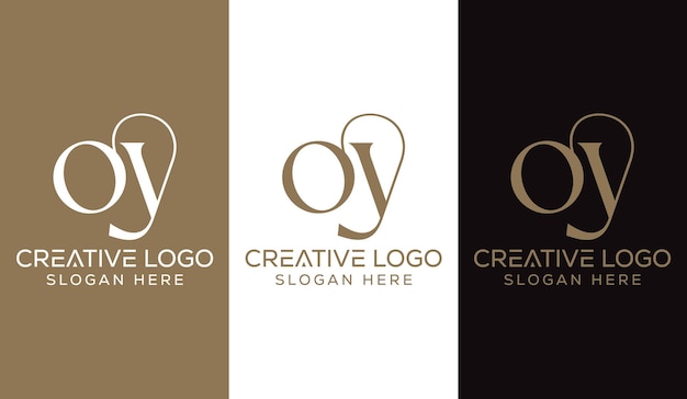 Letra inicial OY Logo Design Monogram Creative Modern Sign Symbol Icon