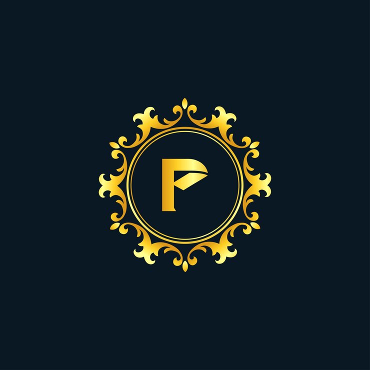 Vector letra inicial p logotipo de lujo