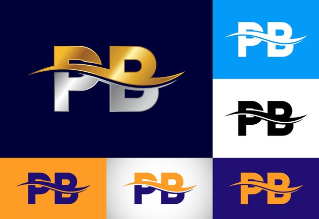 Letra inicial PB Diseño de logotipo Símbolo de alfabeto gráfico vectorial para identidad empresarial corporativa