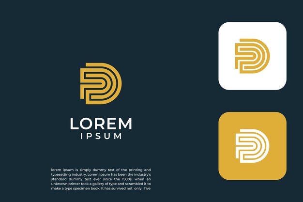 letra inicial PD elemento de plantilla de diseño del logotipo