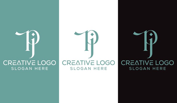 Vector letra inicial pj logo diseño monograma creativo moderno signo símbolo icono
